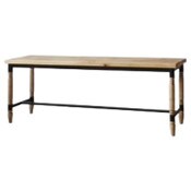 Wholesale - Wooden Bench with Metal Accents 19.5"Hx55.1"Lx13.4"W RTA C/P 1, UPC: 635309857477